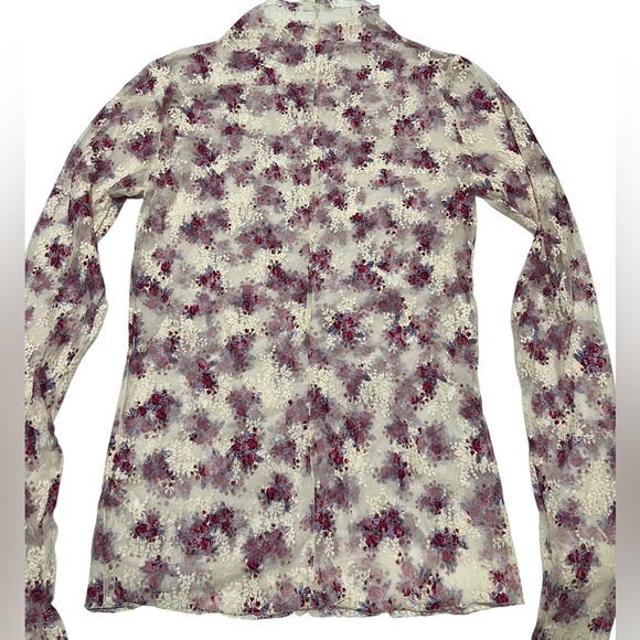FREE PEOPLE Intimately Lady Lux Top Embroidered Print Floral Mesh Lace Size XL - Picture 8 of 12